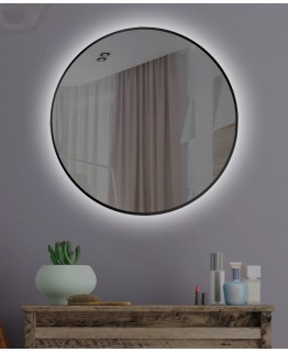 Зеркало «Круглое  LED Ambilight» в черной раме