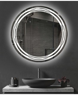 Дзеркало «Кругле Waves» LED (відкрите)