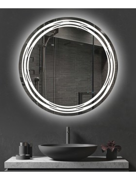 Зеркало «Круглое Waves» LED (открытое)